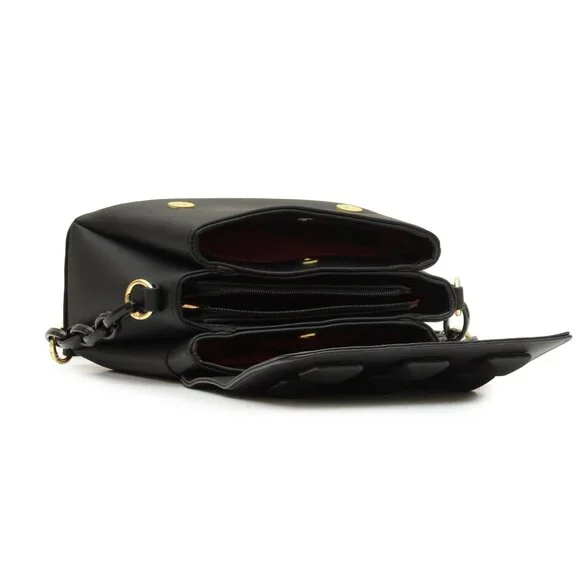 DASTI Studded Crossbody Handbag Black – Medium Size Purse + Yellow Option - Picture 7 of 9